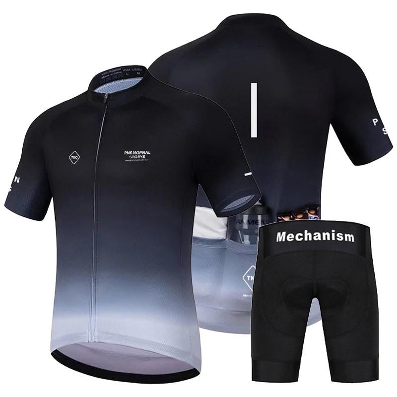 Men Women Cycling Jersey Set Short Sleeve Bike Apparel Quick Dry Milk Silk Riding Outfit
