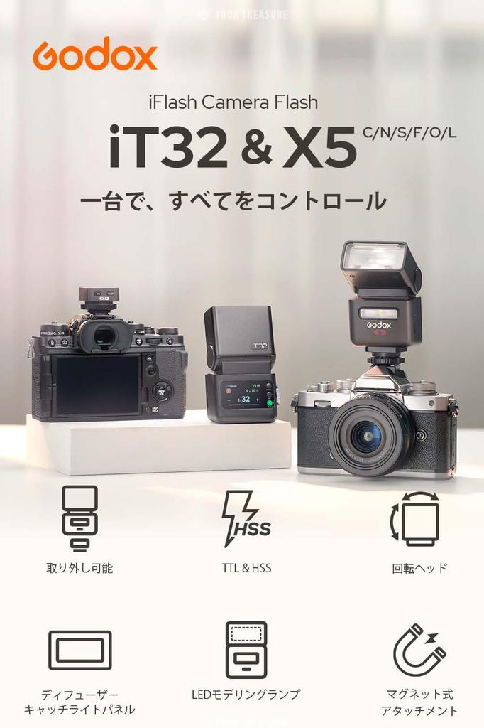 Japanese Godox iT32 Kit iFlash X5 Commander Camera TTL HSS 510 Full Flashes Instruction Cloth for [Authorized Distributor] Flash, Compatible, 2.4G,