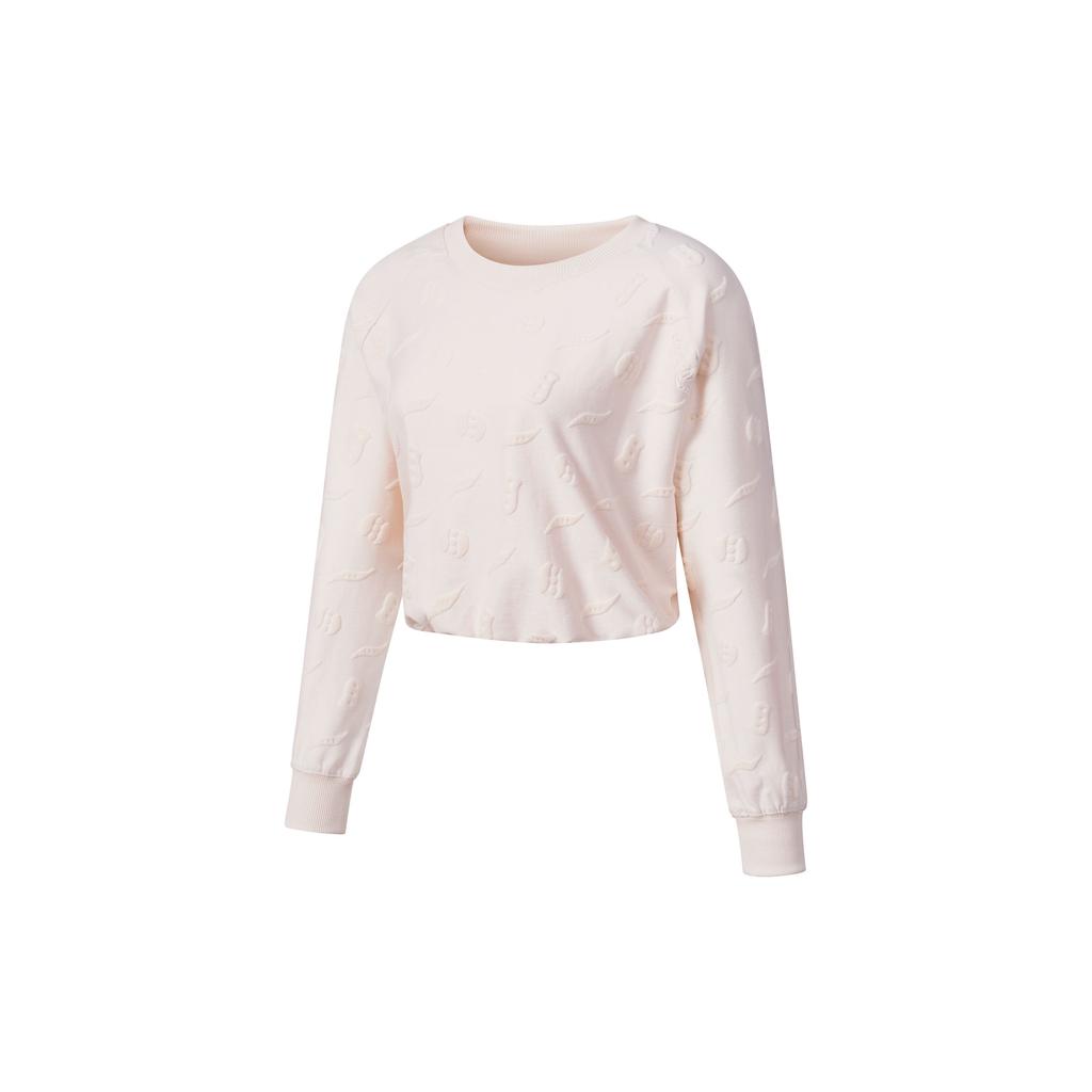 SAUCONY Solid Color Casual Crew Neck Pullover Sweatshirt Women Sweatshirt Light-Beige SC1249047A-WT09