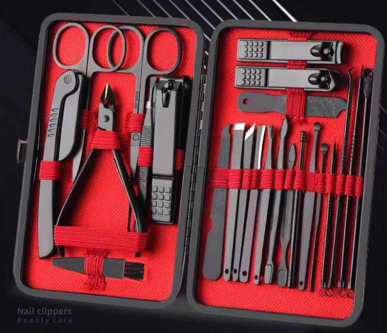24 Pieces Universal Nail Clipper Tools Set with Nail Scissors Manicure Pedicure Tools Ear Cleaner