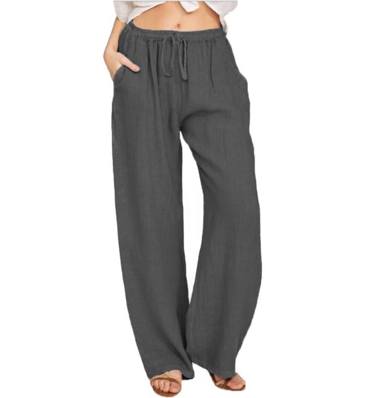 Summer and Autumn Casual Women's Wear In Europe, America, and Europe Large Loose Cotton Hemp Casual Pants