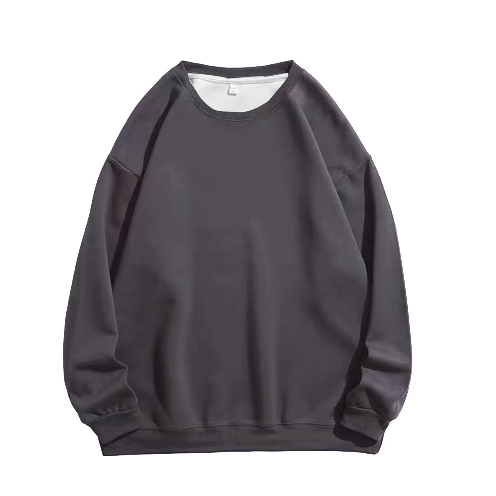 

and Crew Neck Long Loose Plus Solid Casual Round Autumn Dark [uptoyou] Men s Women s Sweatshirt, Sleeve, 11.3 oz, Winter, Fit, Sizes, Unisex, Color,
