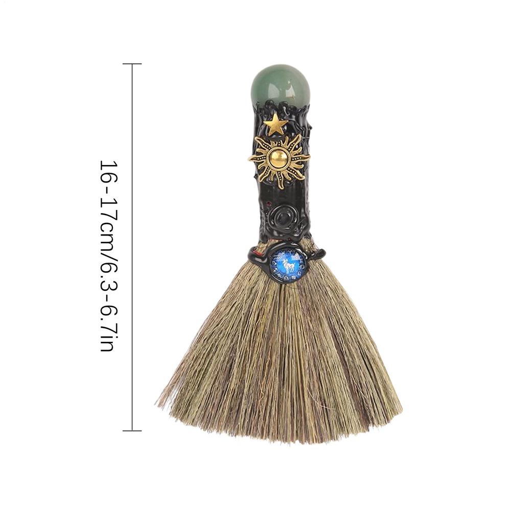Halloween Floating Witch Broom Compact Healing Crystal Witch Altar Broom love crystal witch broom Healing Supplies home decor