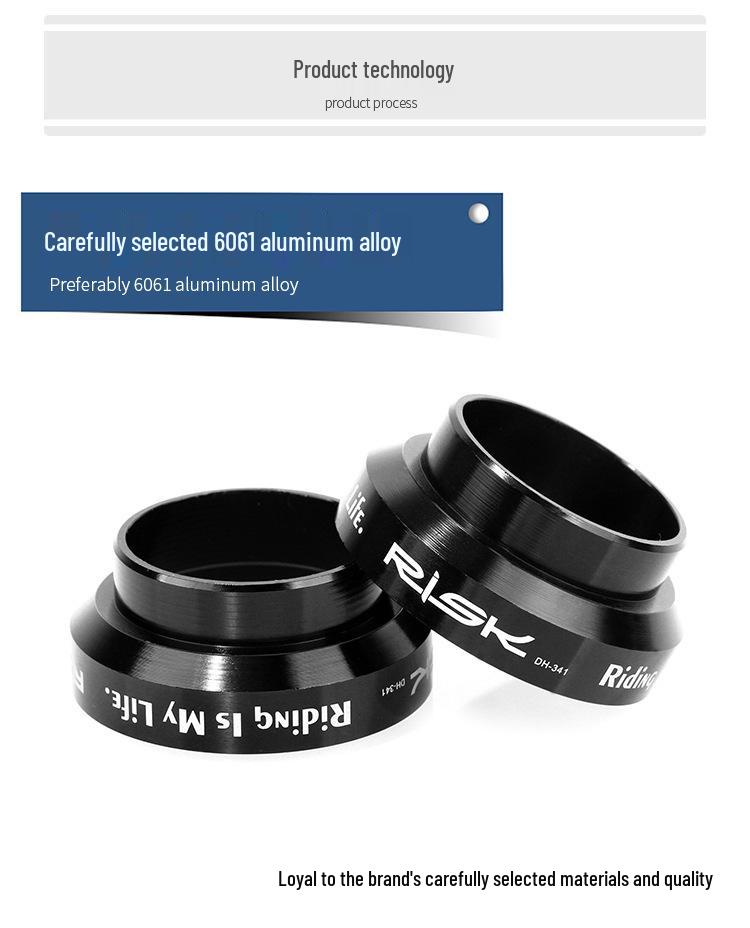 RISK 34mm Straight Tube Headset with Cane Creek Bearings for 28.6mm Fork Road/Fixed Gear Bikes