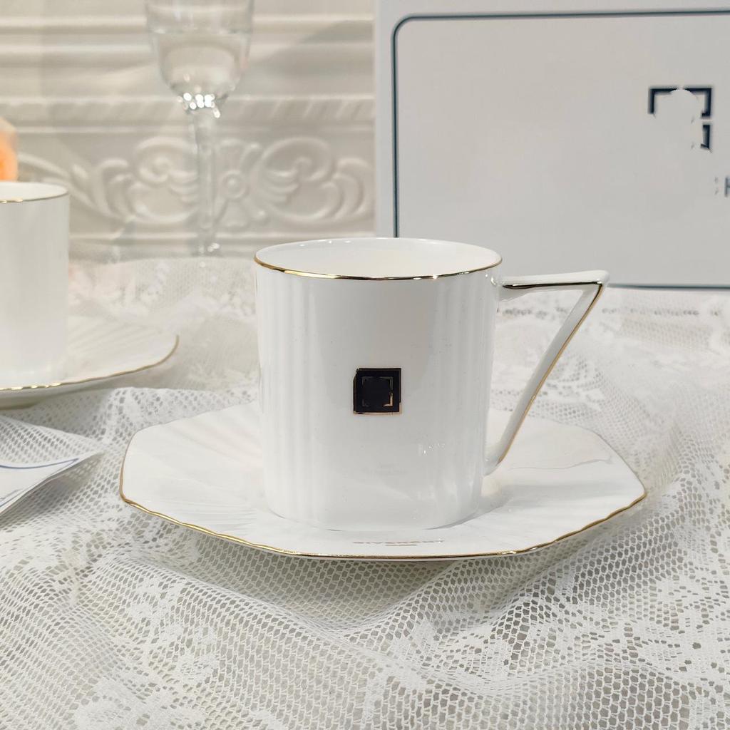 Luxury Ceramic Coffee Cup & Saucer Set with Gift Box for Office & Afternoon Tea
