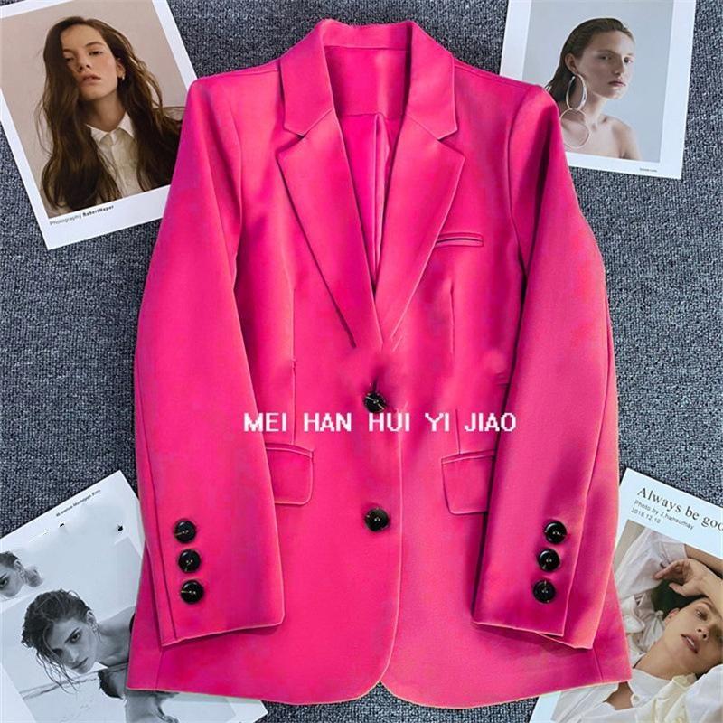 Four Seasons Women's Khaki Suit Jacket Spring Autumn CollectionElegant High-End Street Style for The Leisure Season