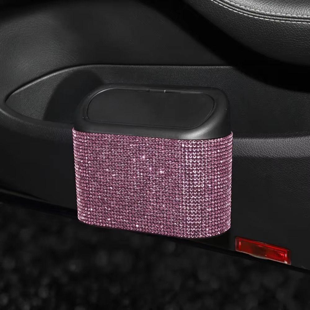 Removable Car Door Trash Bin Back Clip Mini Desktop Trash Can Vehicle Hanging Dust Case  Women