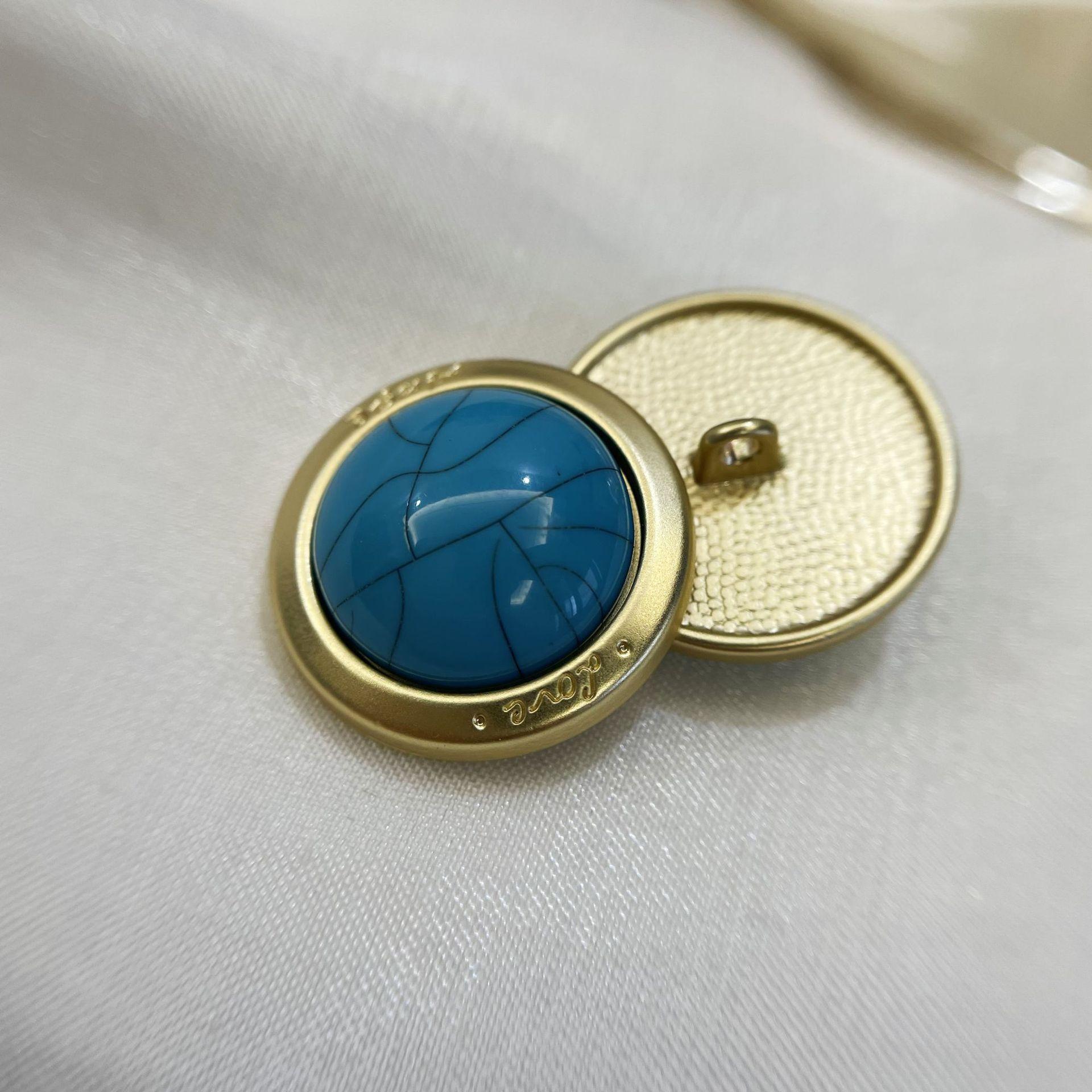 

10 шт. Пуговицы в стиле барокко 18 мм/25 мм Ретро Синие Круглые Металлические Пуговицы Аксессуары для Женской Одежды 18mm синий