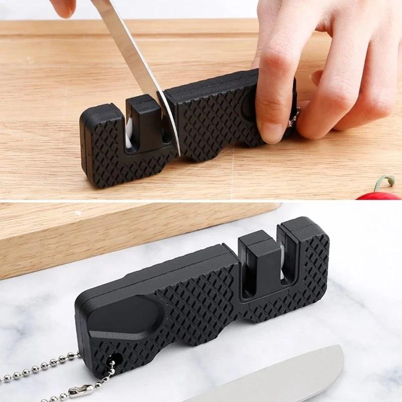 1Pcs Knife Sharpener Pocket Ceramic Sharpen Fruit Knife Scissor Sharpen Outdoor Portable Multi Tools Home Kitchen Accessories