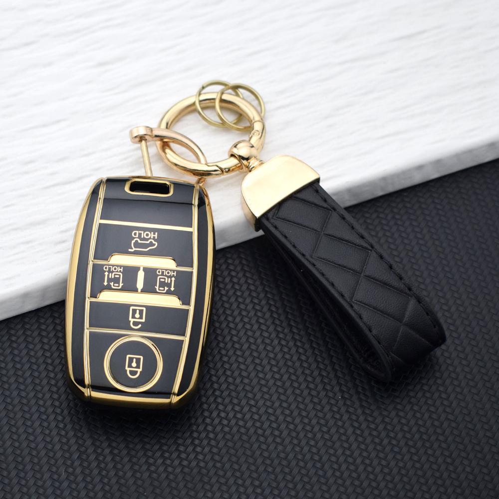 Anti-Scratch Car Key Fob Cover for Kia Sorento Sedona Sportage Grand Carnival K5 KX3 K4 Protective 5 Buttons TPU Key Case Bag