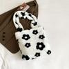 Minimalist Plush Tote Bag For Women With Heart Pattern And Large Capacity For Daily Use