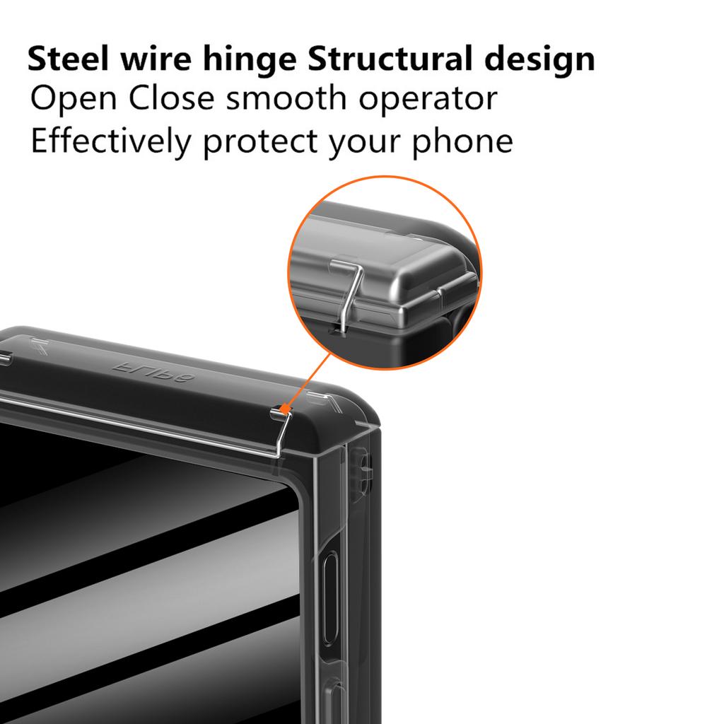 Hinge Protection Hard PC Phone Cover for Samsung Galaxy Z Flip 6 Case Shockproof with Small Screen Protector Skin Feel
