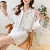 Moka Na Elegantes kurzes Damenkleid & Langarmjacken-Set