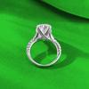 Zhuo Zhi Fan Women's S925 Sterling Silver Oval Zircon Ring 