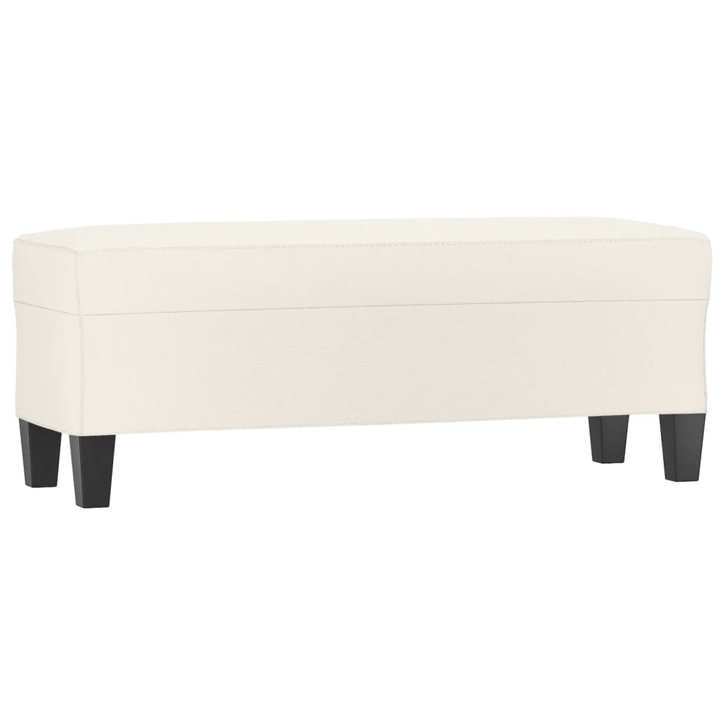 Cream Bench 100 X 35 X 41 Cm Artificial Leather