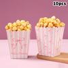 10 Pcs Bow Paper Popcorn Boxes With Bow Pattern Pop Favors Box Baby Shower Party Treat Favors Table Supplies Wedding Decoration