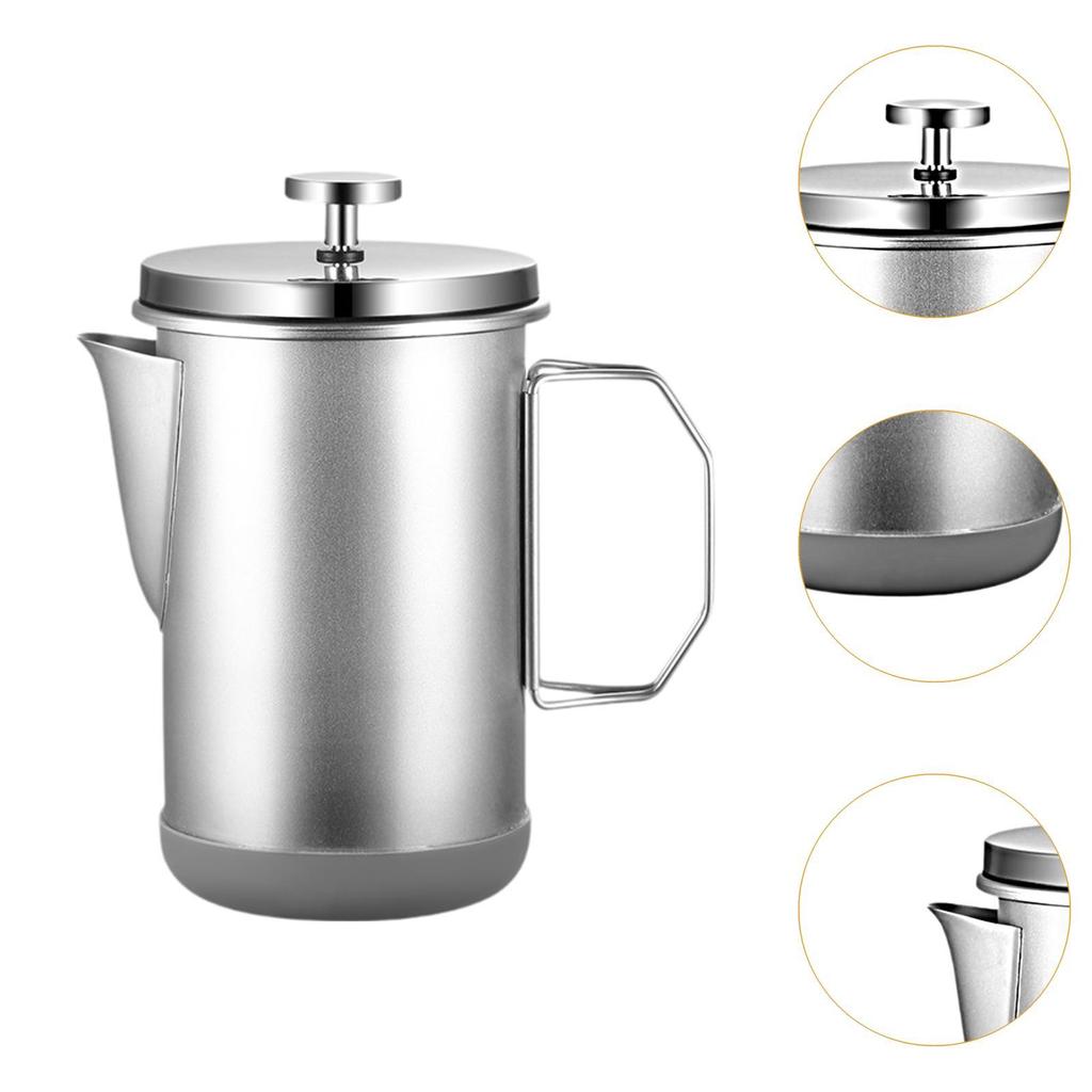 Französische Kaffeemaschine 1000ml Großes Fassungsvermögen mit Filter Kein Kaffeesatz Espressokessel für Zuhause Reise Büro Camping Kaffeebar