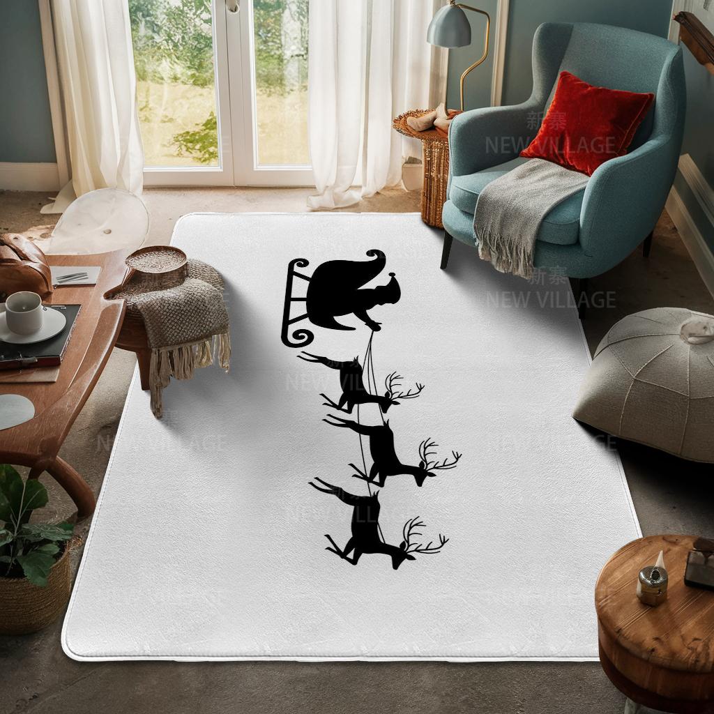 House Entrance Carpet Home Door Mat Living Room Bath Foot Bathroom Non-slip Water Absorption Rugs Bath Merry Christmas Winter