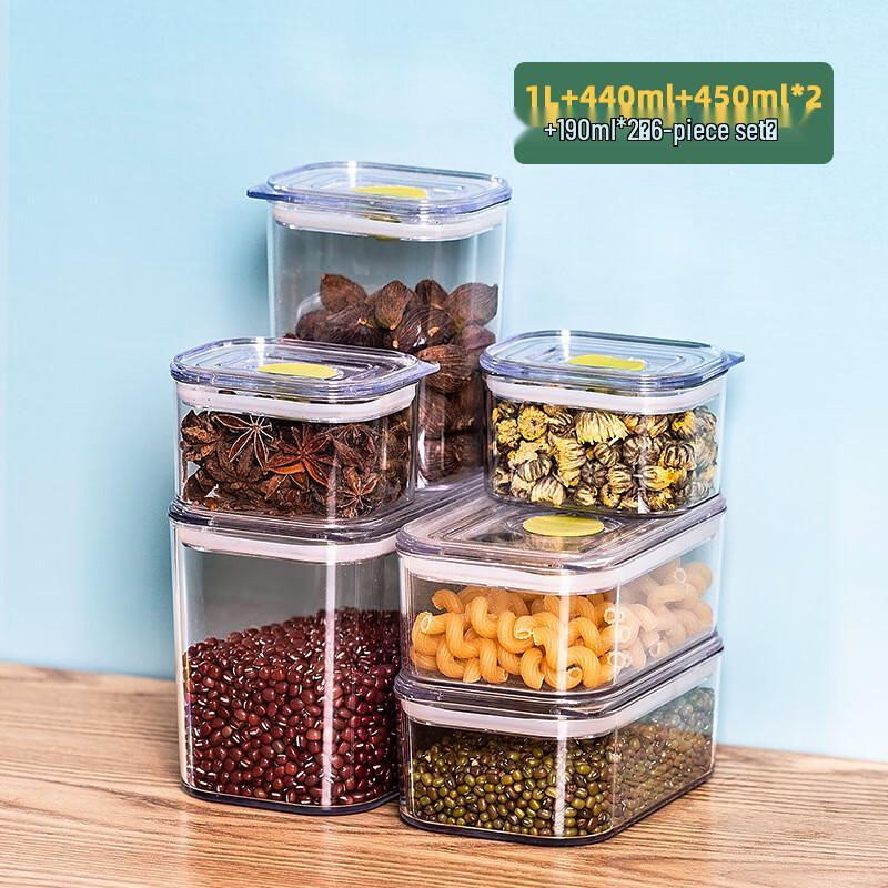 Zhi Shi 6-Piece Transparent Plastic Food Storage Container Set