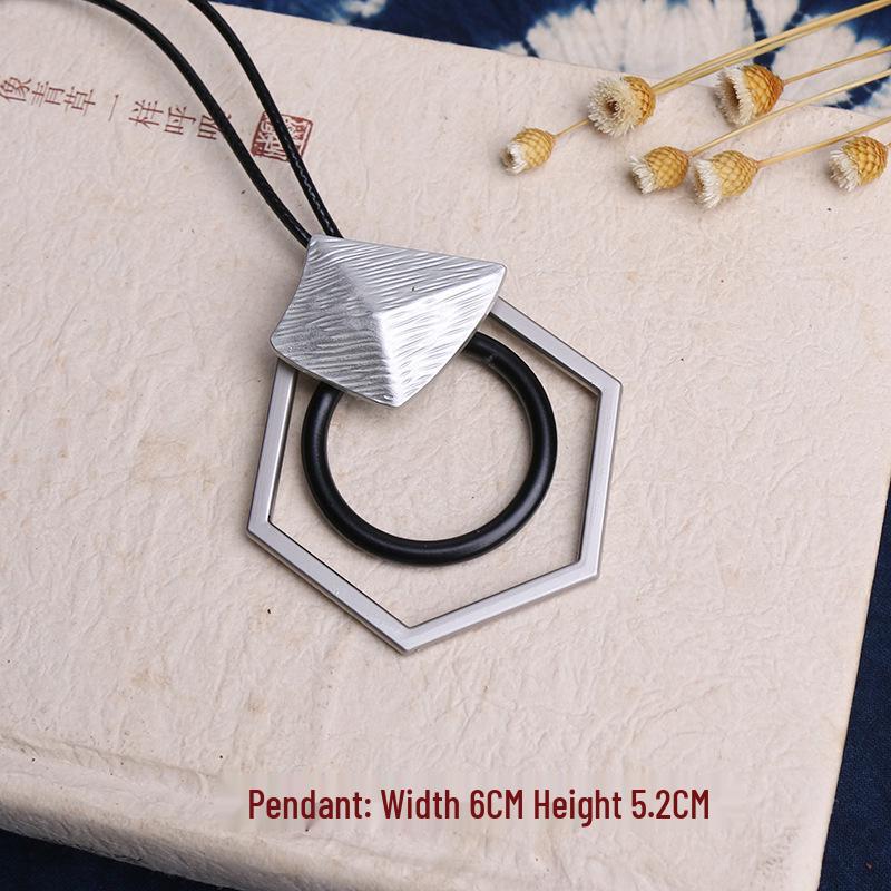 Evropsko-americký retro dlouhý náhrdelník s přívěskem: Jednoduchý svetr řetízek v korejském stylu pro studenty