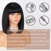 MISS WIG Ženy Krátká rovná Bobová paruka s ofinou Syntetické vlákno Přírodní Rovná Bobová Cosplay Paruka na denní nošení Paruka po ramena