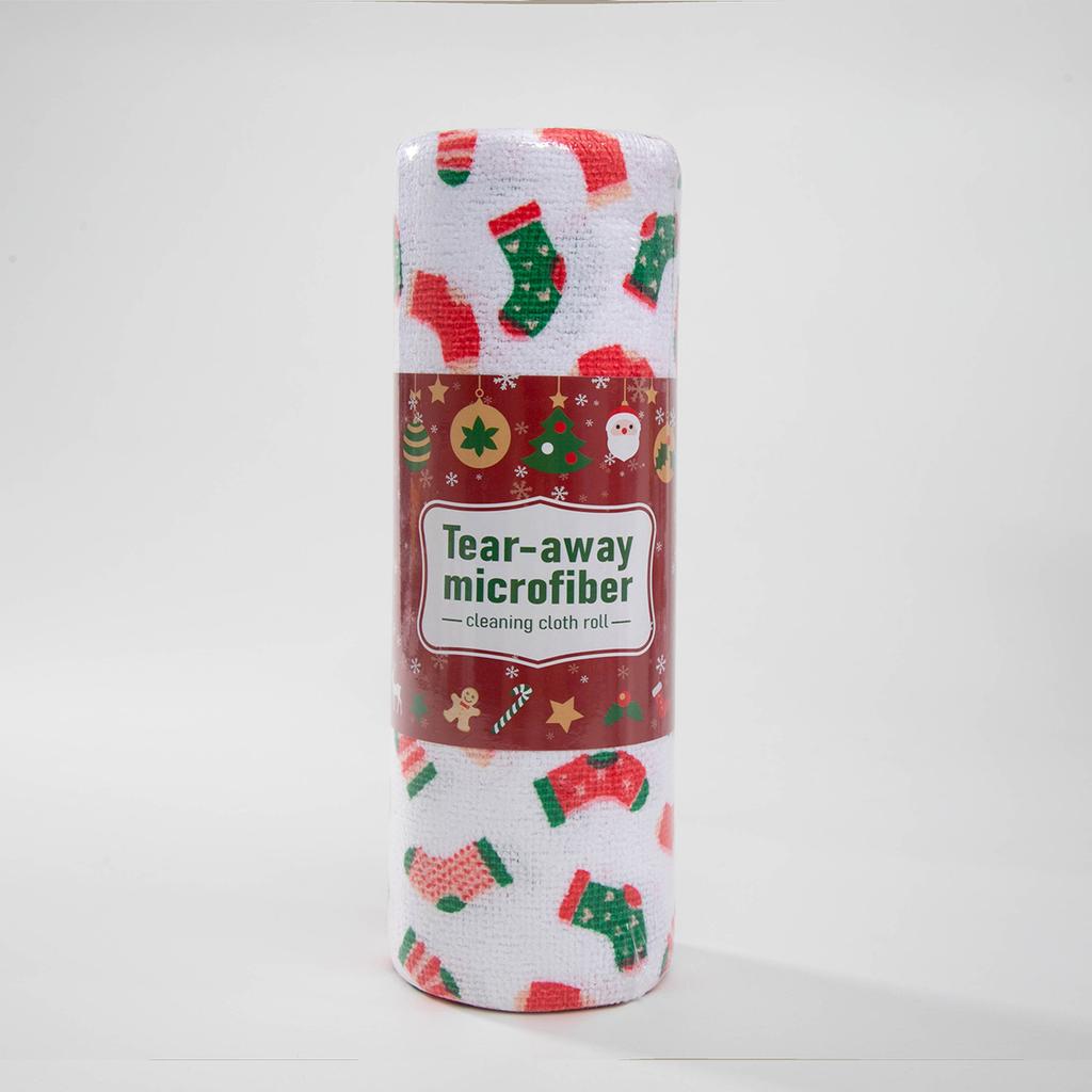 Christmas hand-torn rag, English plastic-sealed kitchen lazy rag, multifunctional housework cleaning towel