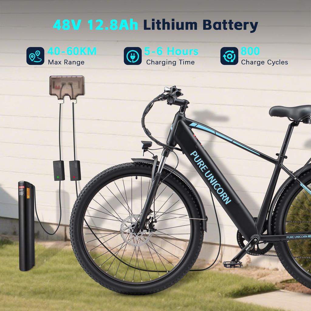 PURE UNICORN U3 Electric Bike 750W Motor 48V12.8Ah Battery 29 Inch Tires 45km/h Max Speed 60km Max Range Shimano 7-speed