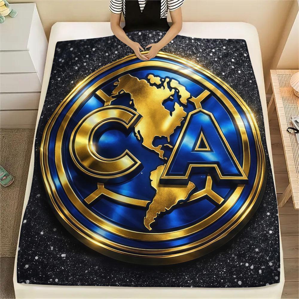1PC Club America Patterned Flannel Blanket Suitable For All Seasons for Home Decor Warmth and Comfort Gifts Holiday Present