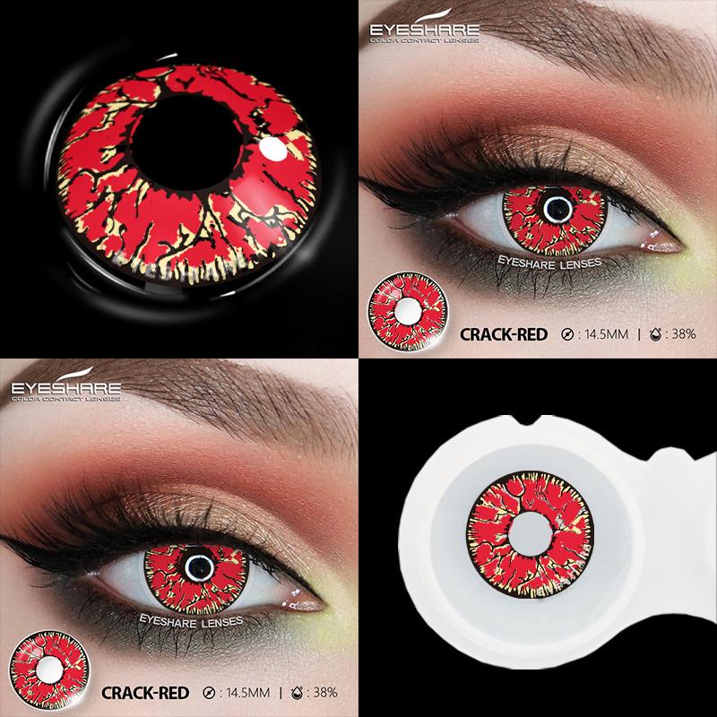1 Pair Color Contact Lenses for Eyes Cosplay White Lenses Anime Accessories Lenses Black Contacts Lenses for Halloween