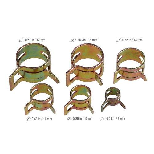 

60 шт. Автомобильные пружинные зажимы для топливных, масляных и водяных шлангов, 7-17 мм