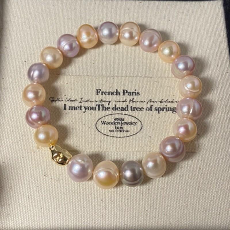 Baroque Thread Strong Light Special-Shaped Artificial Pearl Bracelet Women S Elastic Rope Bracelet Special-Shaped Metal Bracelet