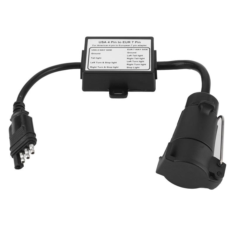 Fashion Trailer Connector Light Converter USA 4 Pin to EUR 7 Pin Adapter Stop/Brake Signal Separating Trailer Light Converter