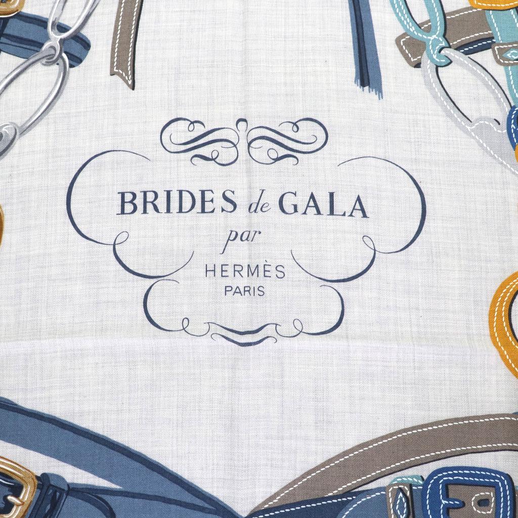 Makelloser HERMES Schal Bride de Gala Appliqué Piqué Kaschmir Damen Gebraucht