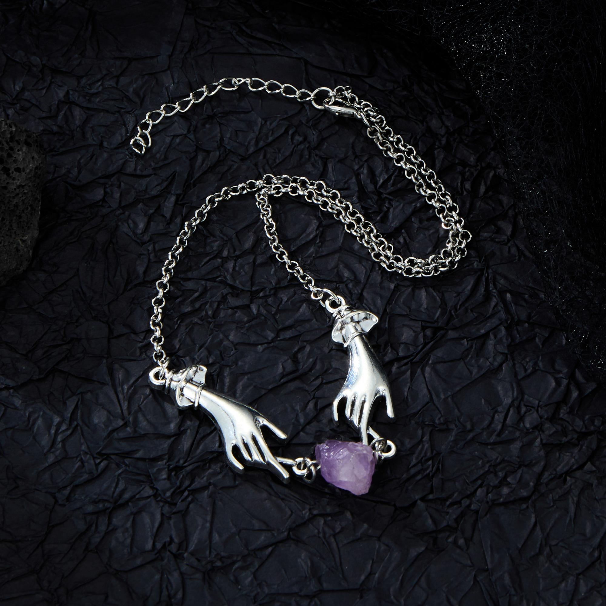 

Ретро Магическое Ручное Неправильной Формы Ожерелье с Фиолетовым Кристаллом для Женщин Мистическая Ведьма Праздничная Вечеринка Циркон Подарок Аксессуары Ожерелье для Девочек