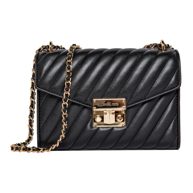 

New MICHAEL KORS Rose Artificial Leather Shoulder Bag, Crossbody Bag Medium Size Women s Black 35T0GXOL2U-001 23.1*8.1*16.5CM