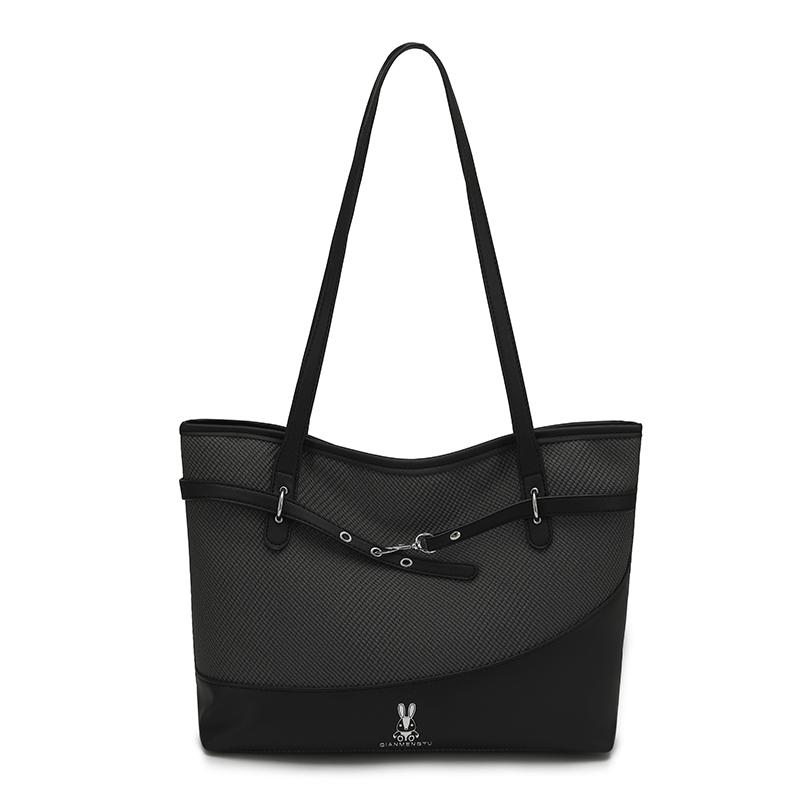 Large Capacity Handbag Women's Color Contrast Shoulder Underarm Bag Commuter Tote Bag