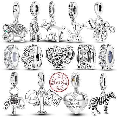 Copper Charms Beads Pendant Tree Of Life Dog Elephant Love Heart Charm Fit Original Bracelet Diy Women Jewelry Gift
