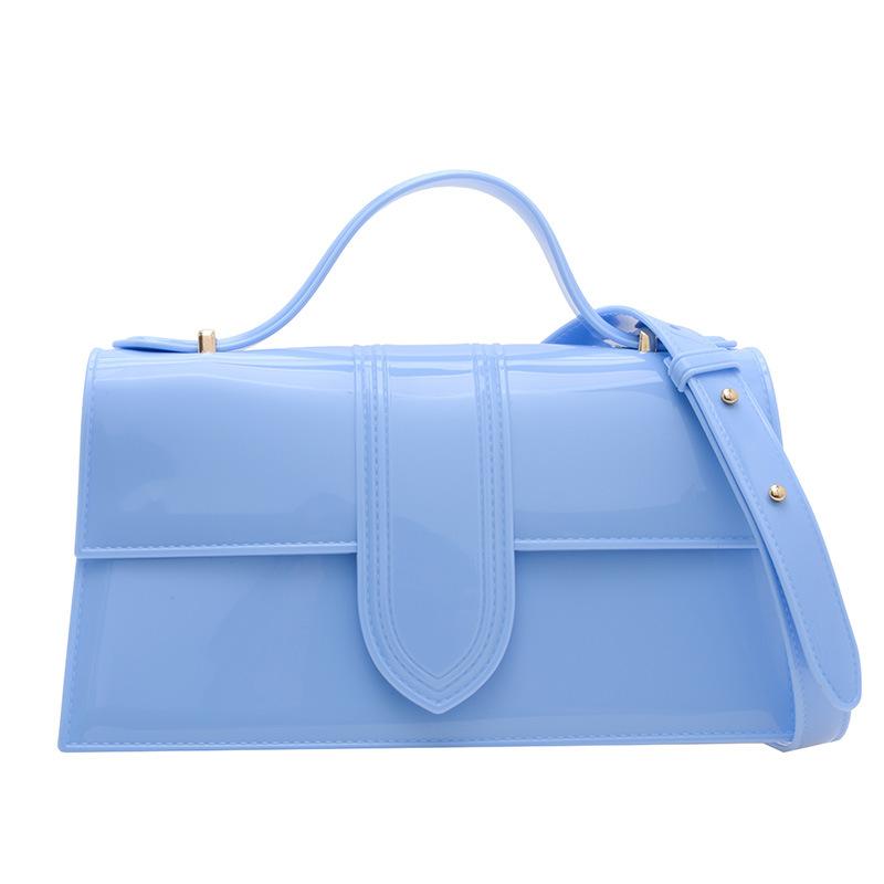 225 summer new solid color jelly bag simple portable shoulder oblique span women's bag underarm mail carrier versatile small bag