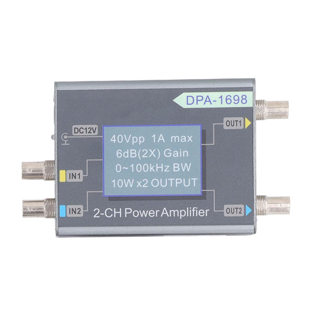 Signal Generator Power Amplifier 0?100KHz 0?40Vpp 2CH 10Wx2 DPA1698 High Power Amplifier
