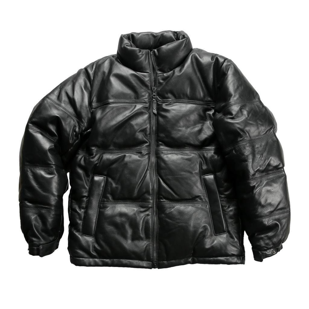 Casual sports leather down jacket men's stand-up collar sheepskin down leather jacket
