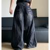 GLYDE Amerikanisch Gewaschen Alt Blitzmuster Vibe Jeans Herren Locker Weites Bein Hosen Jeans Neue Mode