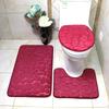 Coral Fleece Pebble Bath Mat Set - Anti-Slip, Water-Absorbing, Three-Piece Set