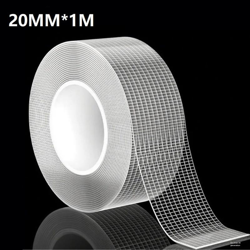 Enhanced 1-Meter Nano Tape – Super Strong Transparent Multi-Functional Tape. Reusable, Ideal For Wall Mounting And Item Organiza