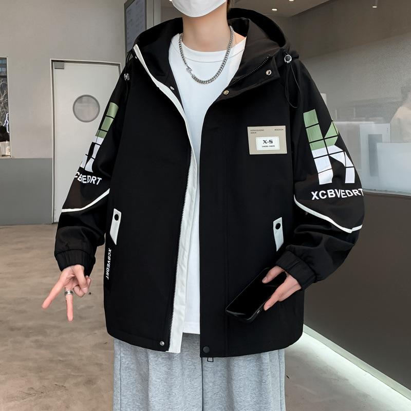 Spring and Autumn Teen Jacket Junior High School Student Trend Hooded Jacket Versatile Casual Jacket