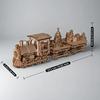 3D wooden puzzle toys suitable for adults, Christmas train assembly models, wooden handmade DIY assembly building block model ki