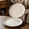 Large Plate Sesame Glaze Ceramic Plate Tableware Household Restaurant Dish Plate Western Plate Steak Plate Round Plate