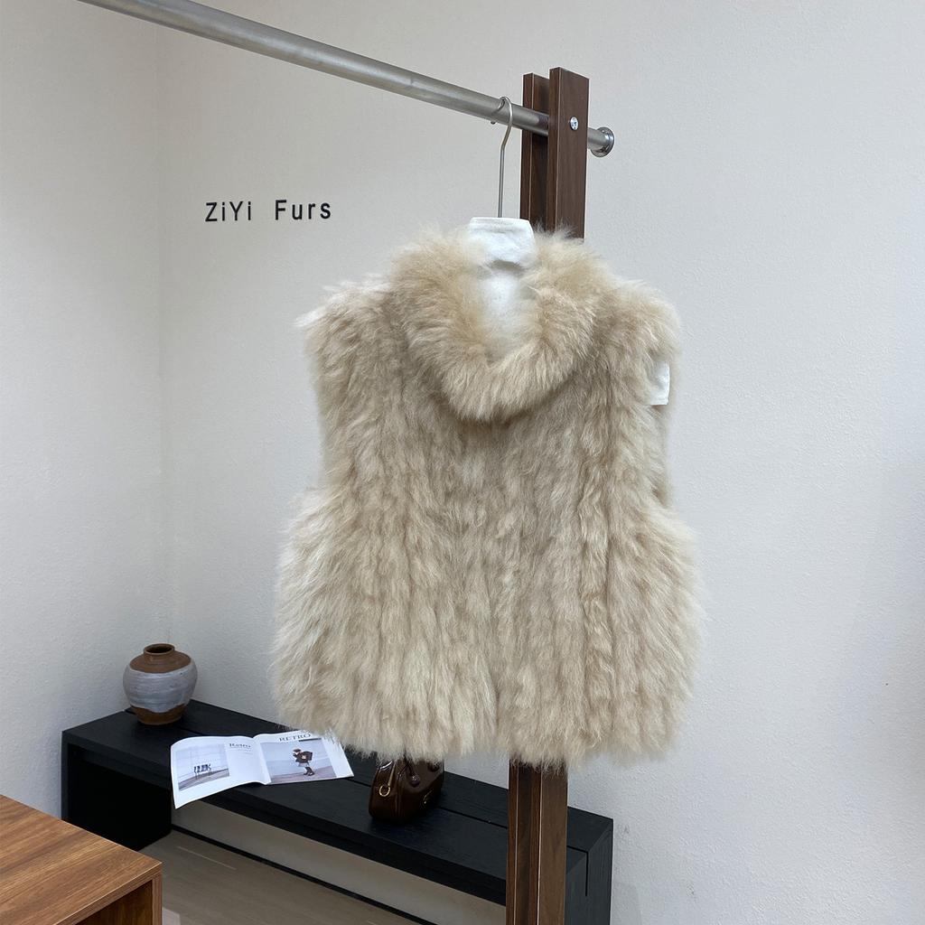 New autumn and winter products, cashmere fur, strip vest, atmosphere fur vest