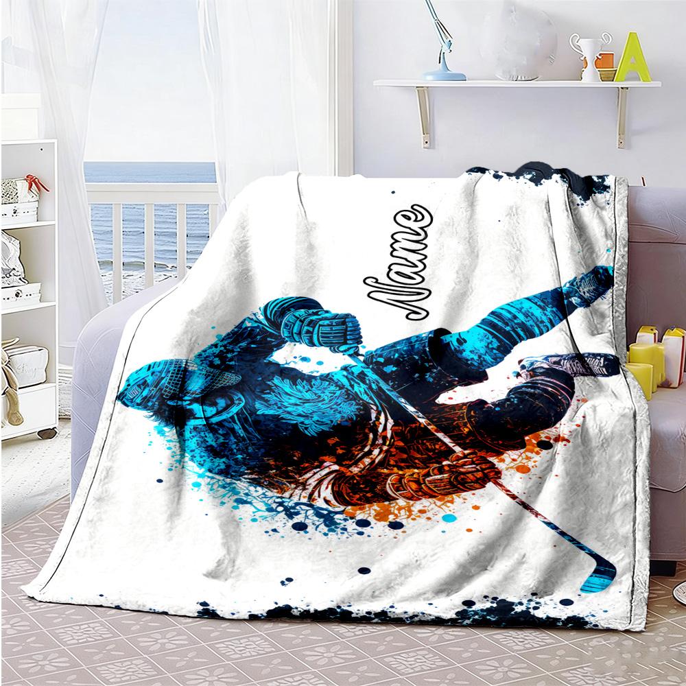 Like Hockey Customize Text Blanket Gift Customizable Blanket Durable Comfort Throw For Couch Home Decor Office Chair Sofa All-Season Use