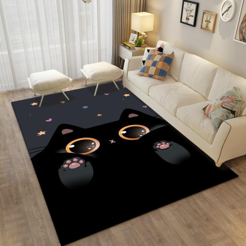 Cartoon Cute Cat Animals Carpets Rug for Living Room Bedroom Children's Room Decorative Floor Mat Kithen Bath Non-slip Area Rug