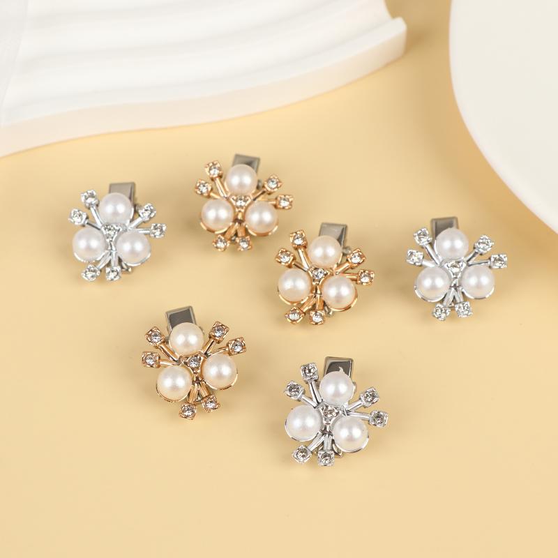 10Pcs Small Sparkling Rhinestone Flower-Shaped Hairpin Decoration For Women Girls Headdress Hair Accessories